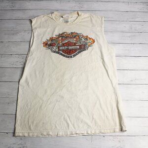 Vintage Harley Davidson Motor Cycles Men's Tank T Shirt Size L Muskegon MI